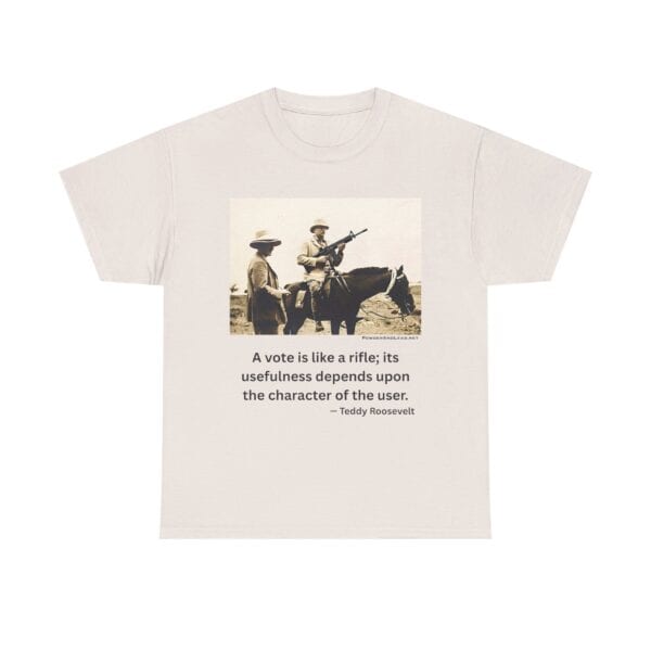"The Character of the User" - Teddy Roosevelt M16 Quote T-Shirt - Courage. Integrity. Responsibility. - Image 13