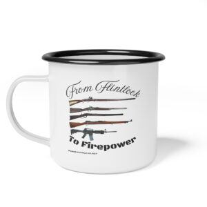 From Flintlock to Firepower - Enamel Camp Mug – Five Centuries of Rifle Evolution, One Legendary Cup