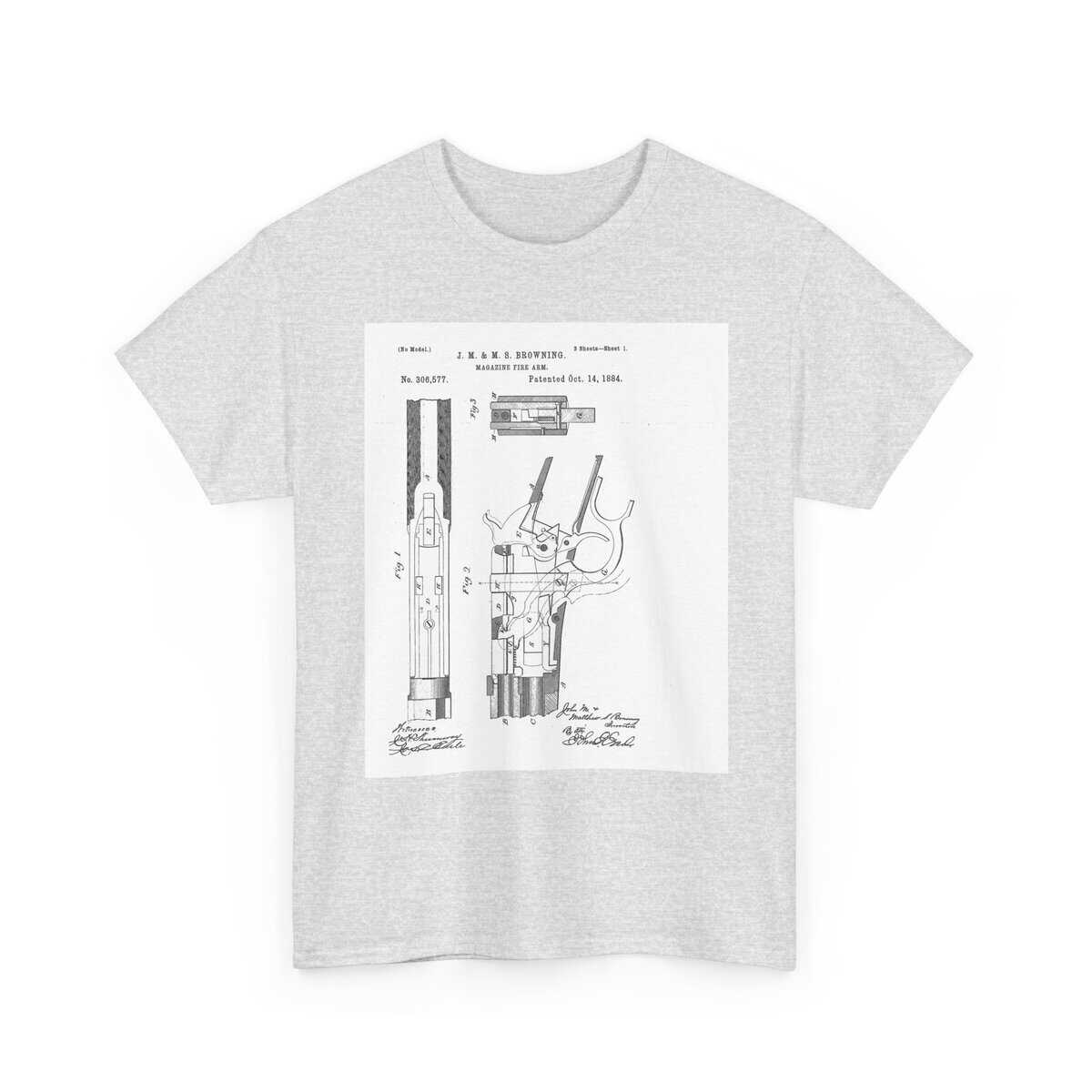 "Winchester Patent Blueprint" T-Shirt - Heritage in Design. Precision in Every Line. - Image 6