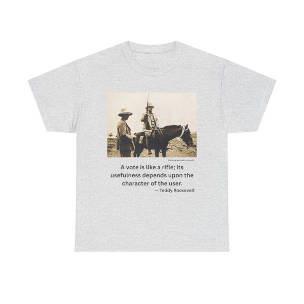 "Character of the User" - Teddy Roosevelt Quote T-Shirt - Wisdom. Grit. Responsibility. - Image 3
