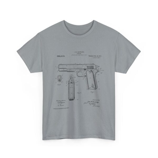 The 1911 Blueprint - John Browning Patent - T-Shirt  Classic. Precise. Eternal. - Image 14