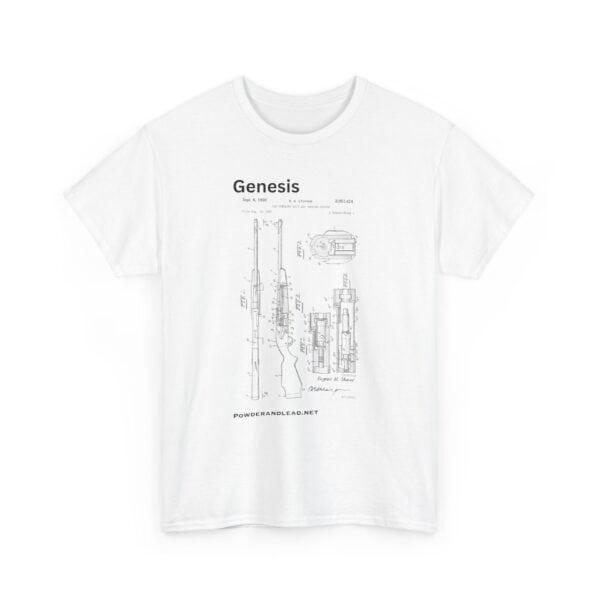 Genesis: The Origin of the Modern Rifle - T-Shirt - every story has a beginning - for the modern rifle, it began with Eugene Stoner - Image 3