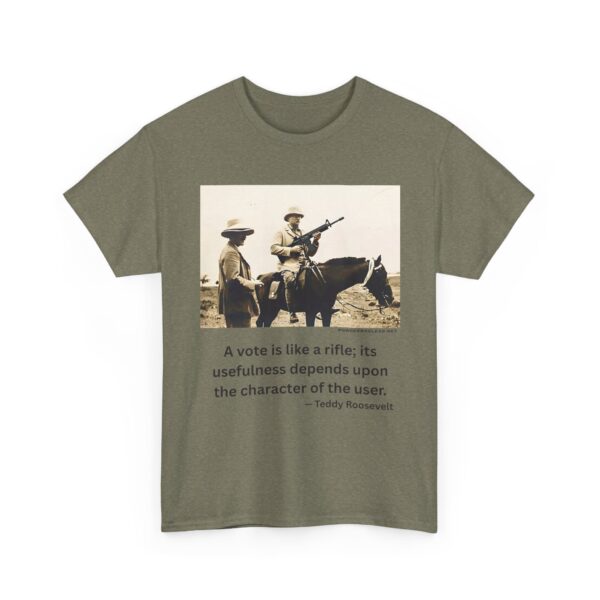 "The Character of the User" - Teddy Roosevelt M16 Quote T-Shirt - Courage. Integrity. Responsibility. - Image 23