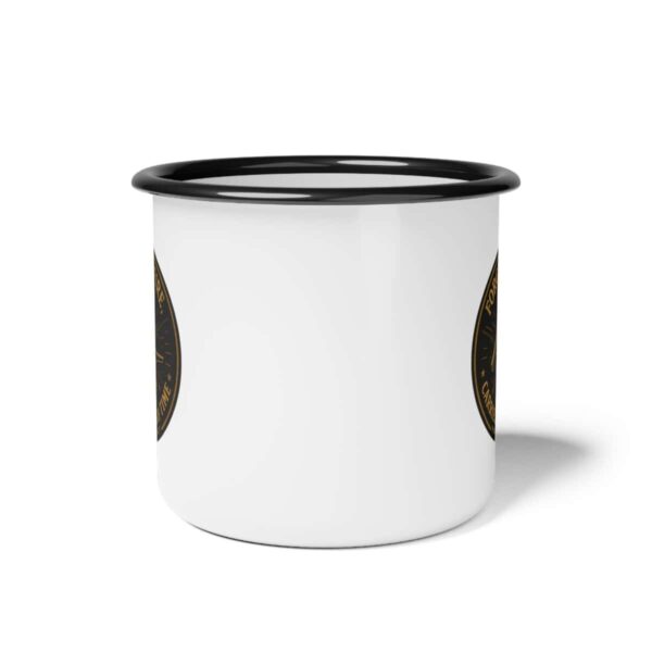 Forged in Fire, Carried Through Time - Enamel Camp Mug  - A Tribute to Craftsmanship, Endurance, and American Grit - Image 2