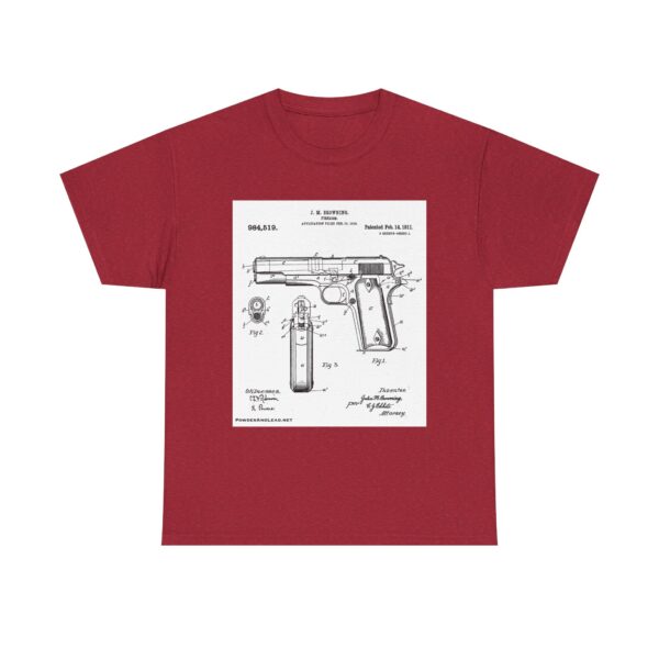 The 1911 Blueprint - John Browning Patent - T-Shirt  Classic. Precise. Eternal. - Image 19