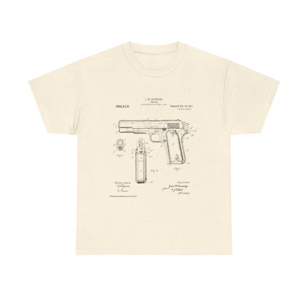 The 1911 Blueprint - John Browning Patent - T-Shirt  Classic. Precise. Eternal. - Image 3