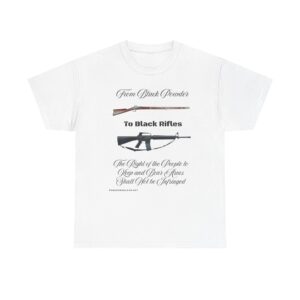 From Black Powder to Black Rifles - Heritage T-Shirt - SHALL NOT BE INFRINGED - A Journey Through American Firepower and Freedom.