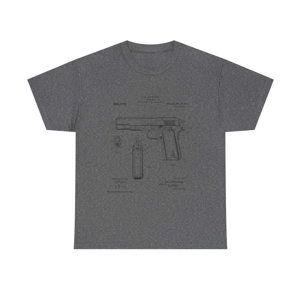 The 1911 Blueprint - John Browning Patent - T-Shirt Classic. Precise. Eternal. - Image 15