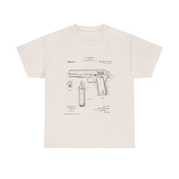The 1911 Blueprint - John Browning Patent - T-Shirt  Classic. Precise. Eternal. - Image 9