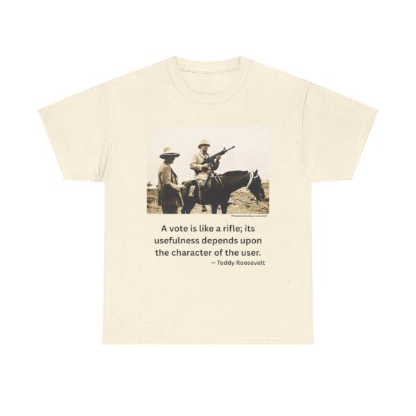 "The Character of the User" - Teddy Roosevelt M16 Quote T-Shirt - Courage. Integrity. Responsibility. - Image 17