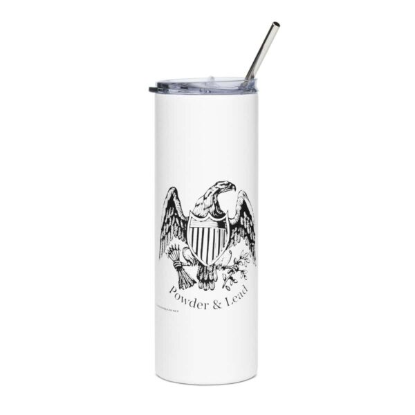 Powder & Lead Eagle Stainless Steel Tumbler (20 oz):  Heritage Meets Heat Retention - The Spirit of American Grit in Every Sip.
