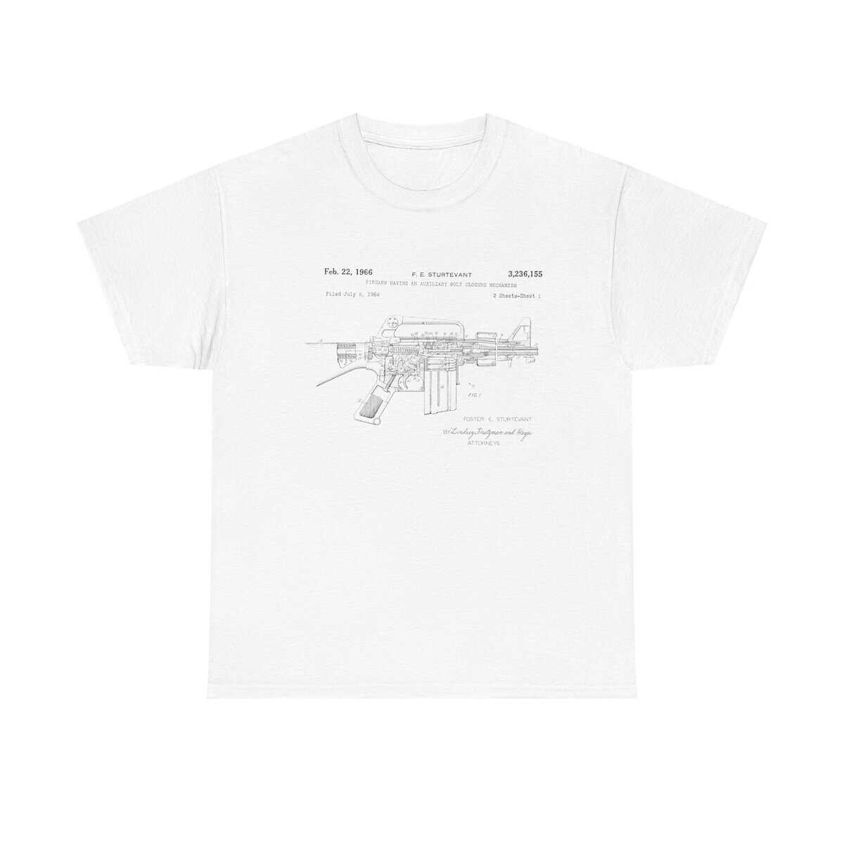 Blueprint of the AR - The 1966 Sturtevant Patent T-Shirt - Where Precision Meets Heritage. - Image 3