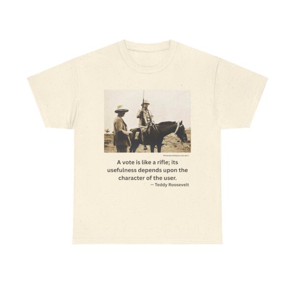 "Character of the User" - Teddy Roosevelt Quote T-Shirt - Wisdom. Grit. Responsibility.