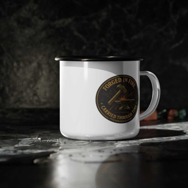 Forged in Fire, Carried Through Time - Enamel Camp Mug  - A Tribute to Craftsmanship, Endurance, and American Grit - Image 4