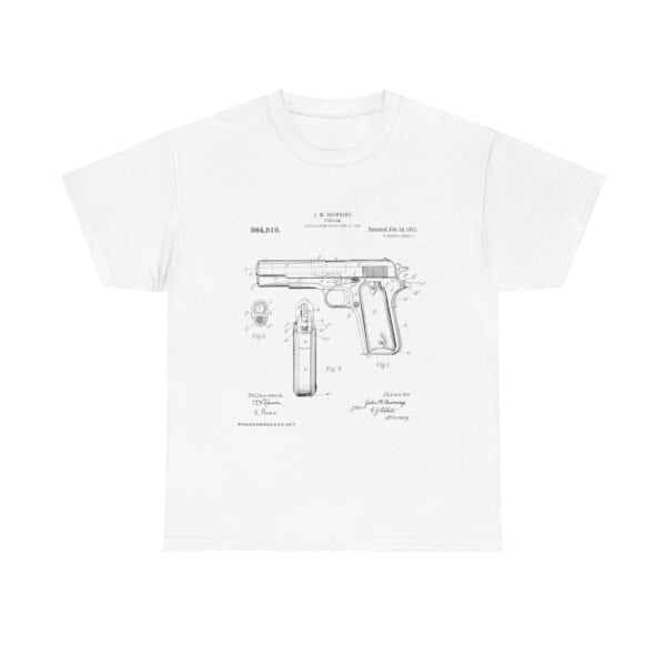 The 1911 Blueprint - John Browning Patent - T-Shirt  Classic. Precise. Eternal. - Image 5