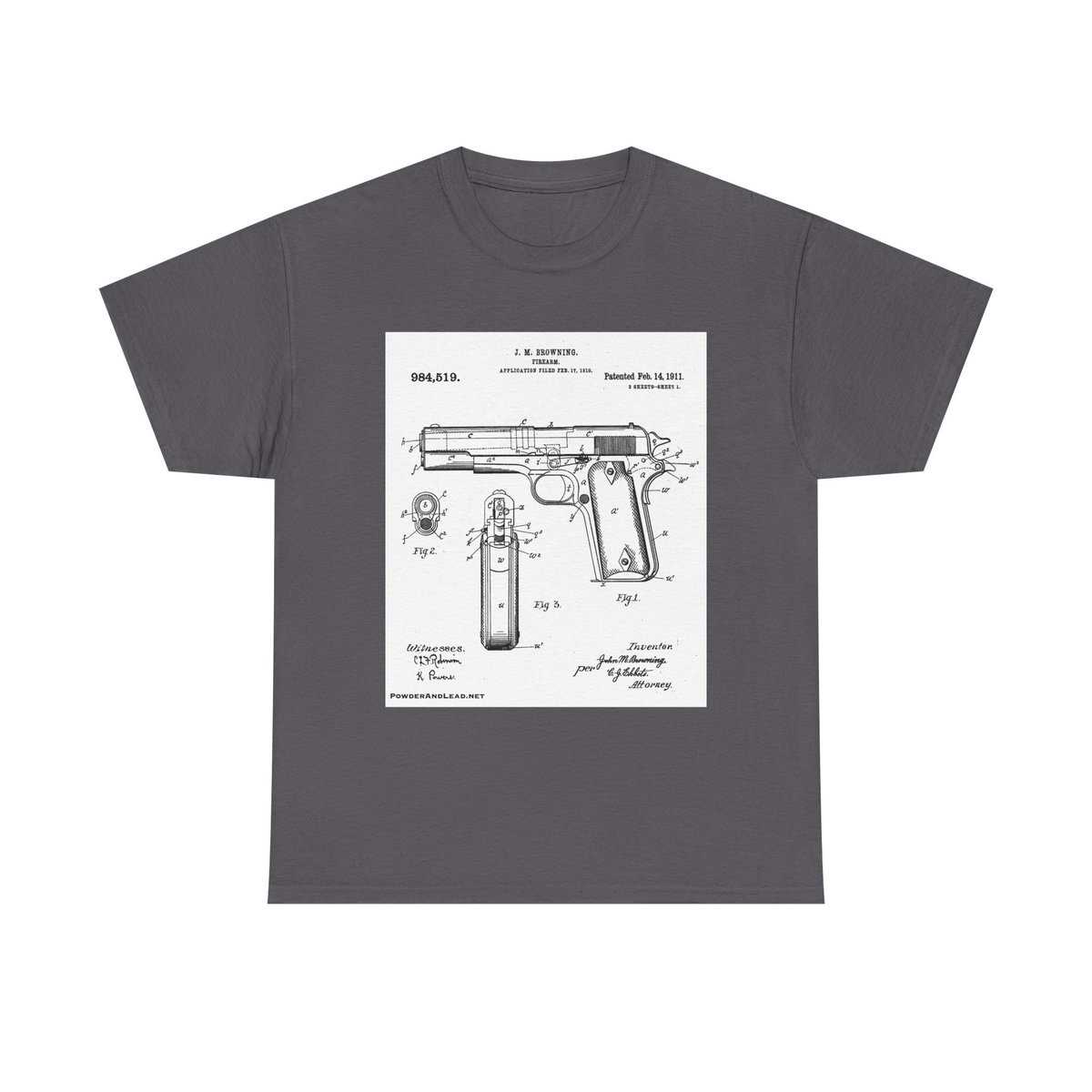 The 1911 Blueprint - John Browning Patent - T-Shirt Classic. Precise. Eternal.
