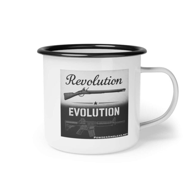 Revolution to Evolution - Enamel Camp Mug - From Flint and Steel to Forged Precision: The Story of American Firepower in Your Hand - Image 3