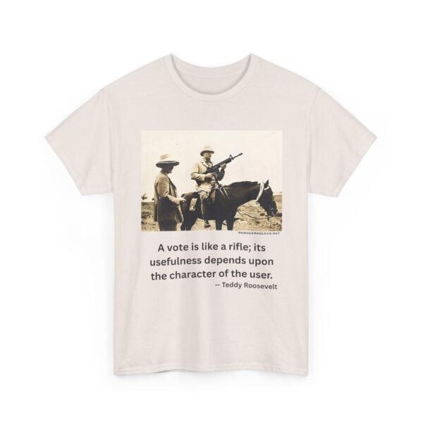 "The Character of the User" - Teddy Roosevelt M16 Quote T-Shirt - Courage. Integrity. Responsibility. - Image 15