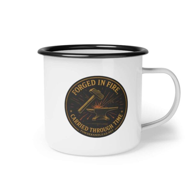 Forged in Fire, Carried Through Time - Enamel Camp Mug  - A Tribute to Craftsmanship, Endurance, and American Grit - Image 3