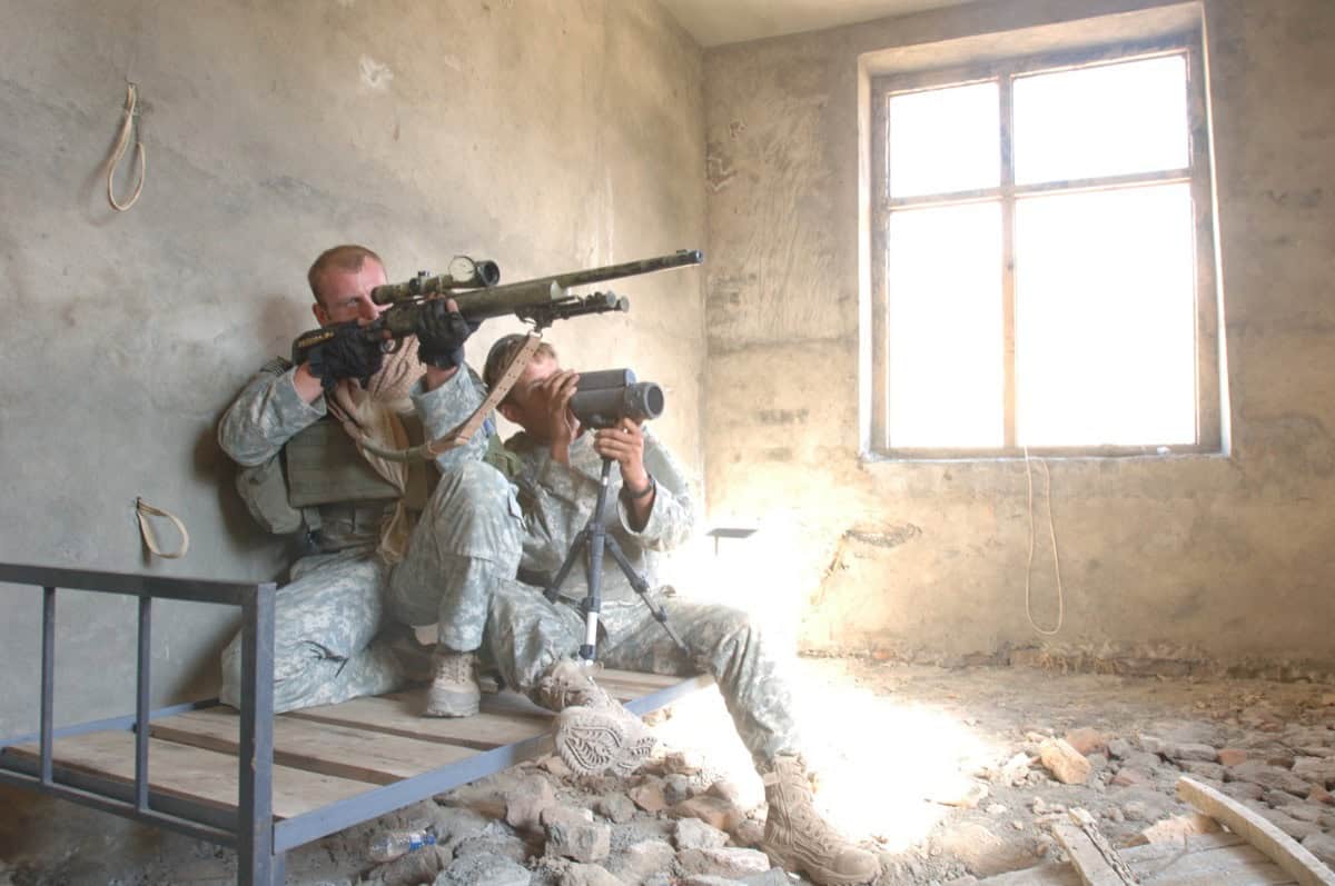 US Army sniper team deployed with M24 in Afghanistan