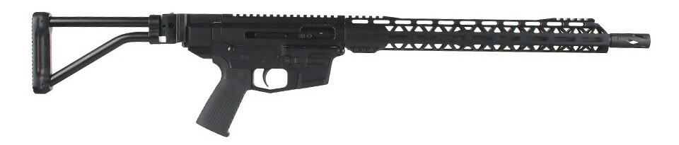 Bear Creek Arsenal BC-9 16-inch bufferless 9mm rifle with folding stock deployed, right side view