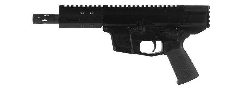 Bear Creek Arsenal BC-9 5-inch billet bufferless 9mm AR pistol, left side view showing controls