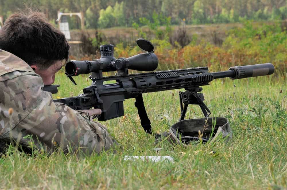 U.S. soldier firing M2010 Enhanced Sniper Rifle — Remington 700 action in modern chassis system