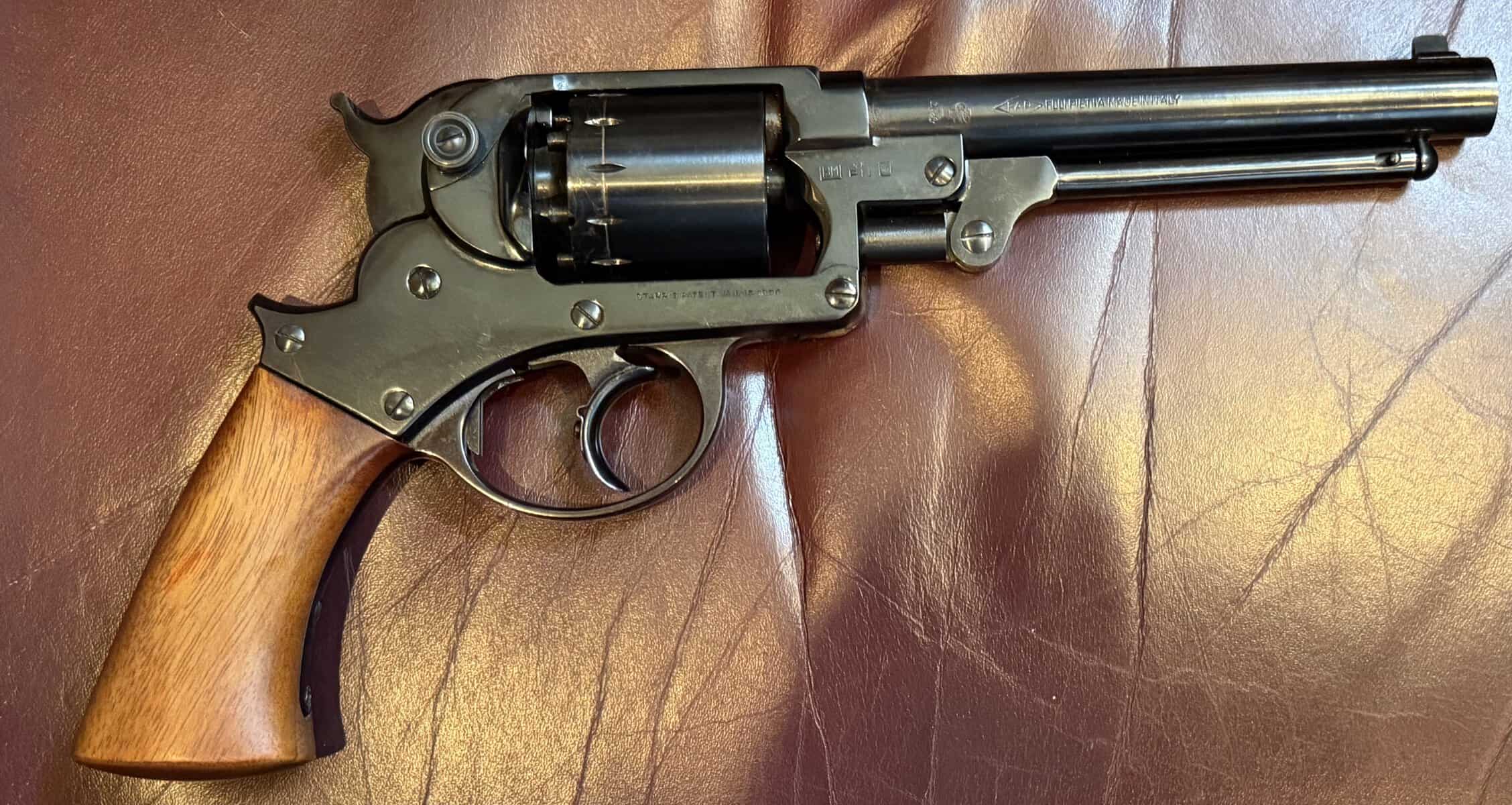 Pietta 1858 Starr reproduction revolver, right-side full-length view