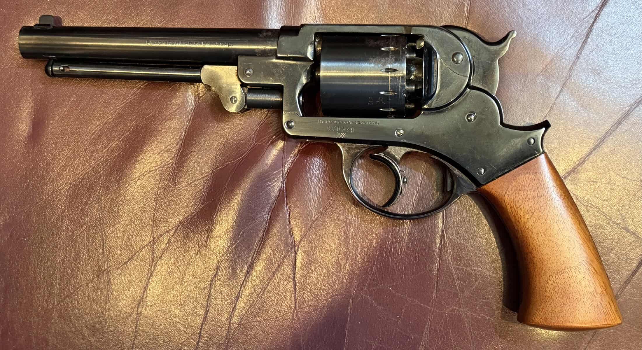 Pietta 1858 Starr reproduction revolver, left-side full-length view