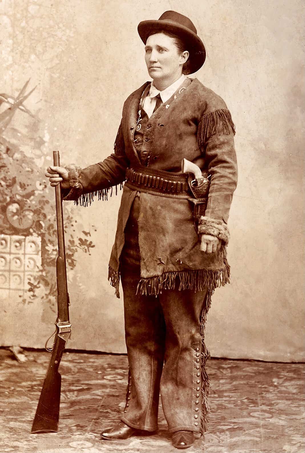 Calamity Jane with a Sharps Rifle 1880s frontier photograph