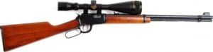 Winchester Model 9422M rimfire lever-action rifle, walnut stock and blued finish, scope-mounted